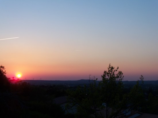 coucher de soleil vue du gite