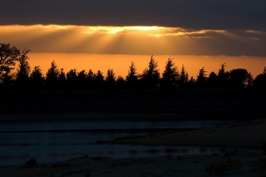 coucher de soleil sur le lac